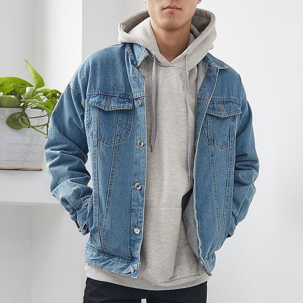 Chaquetas de hombre al por mayor 2022 adolescente todo-fósforo coreano suelto hombro manga chaqueta de mezclilla hombre guapo abrigo lavado