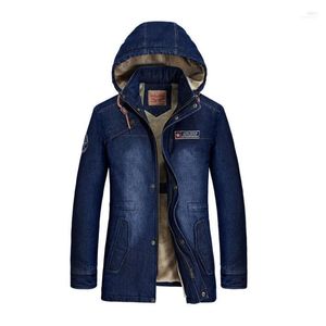 Vestes pour hommes en gros - 2022 hiver veste en jean lavé à l'eau adolescents plus col en fourrure de velours taille 5XL Coat1