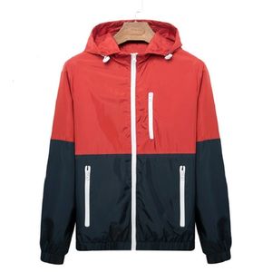 Vestes pour hommes Coupe-vent Hommes Casual Printemps Automne Veste Légère Arrivée À Capuche Contraste Couleur Zipper Up Vestes Outwear 230311