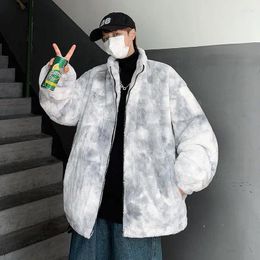 Vestes pour hommes Manteau d'hiver Hommes Polaire Fluffy Veste Hip Hop Streetwear Harajuku Urban Fuzzy Zipper Mince Unisexe Tie-Dye Femmes