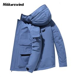 Chaquetas para hombres Abrigo de invierno para hombres 90% Relleno de plumón de pato blanco Mantener caliente Chaqueta acolchada Hombres con capucha Bolsillo grande Abrigo de nieve para exteriores M-XXXL 230731