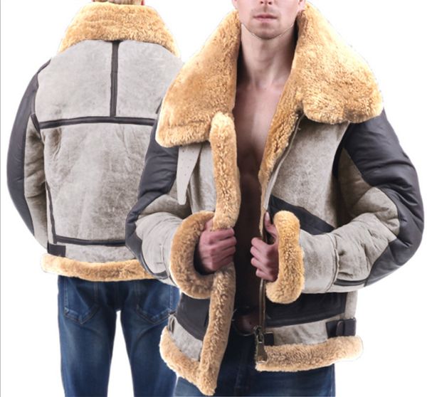 Chaquetas para hombres explosión de invierno chaqueta de hombres solteras pelaje un abrigo engrosado imitación de pieles de piel versión europea talla grande 221208