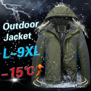 Chaquetas para hombres Invierno Fleece Chaqueta militar Hombres A prueba de viento Impermeable Outwear Parka Grueso Cortavientos Cálido Impermeable Abrigo Plus Tamaño 8XL