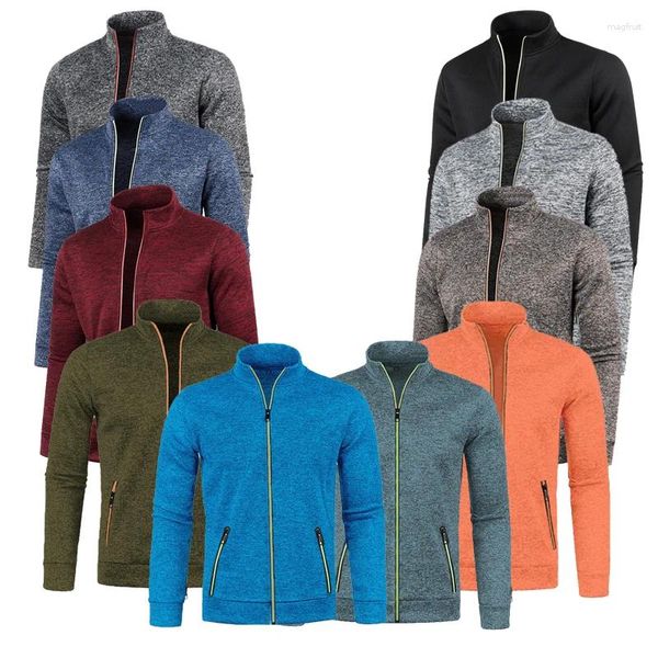 Vestes pour hommes hiver polaire plus épais pull manteau demi-fermeture à glissière col roulé pull chaud qualité mâle mince pulls en laine tricotée 4XL 5XL