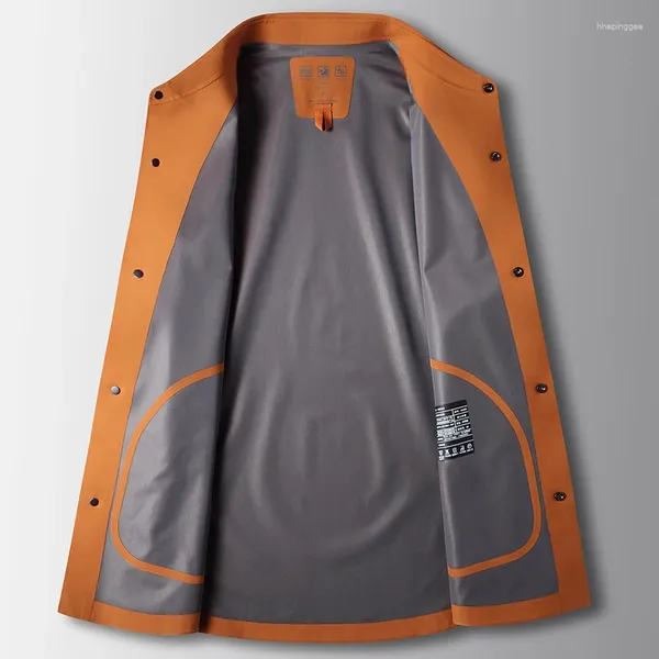 Vestes d'hommes d'hiver pour hommes de haute qualité colle transparente pressée col rabattu vêtements d'affaires coupe-vent décontracté manteau de camping