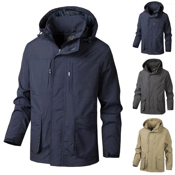 Vestes d'hommes hiver pour hommes hommes grande polaire haute poche de printemps charge automne multi manteau coupe-vent chasse sports