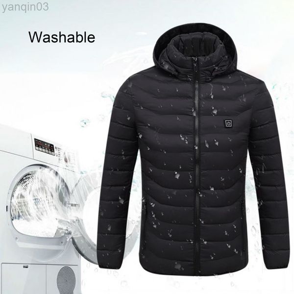 Vestes pour hommes Hiver Chauffage Parka Usb Charge Manteau 3 Niveaux Réglable Homme Chauffé L220830