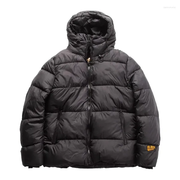 Vestes pour hommes hiver veste en coton à capuche épaissir chaud moelleux décontracté manteau de pain en plein air coupe-vent noir mâle