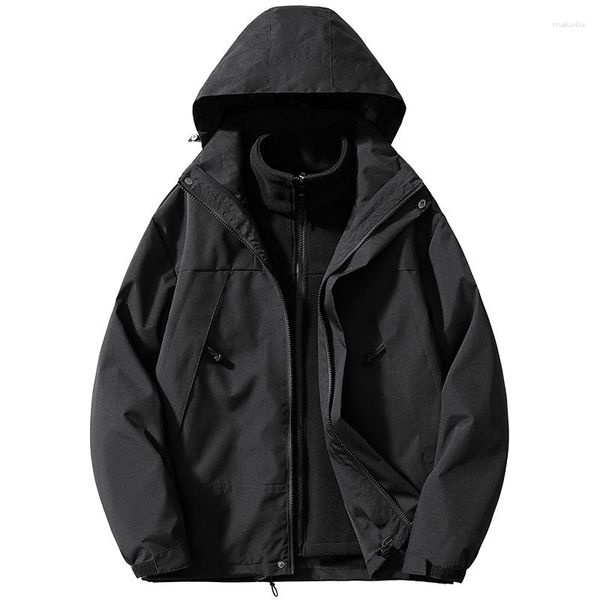 Vestes pour hommes veste d'hiver hommes cachemire mode coréenne vêtements d'extérieur chapeau détachable extérieur imperméable femme manteau chaud Streetwear