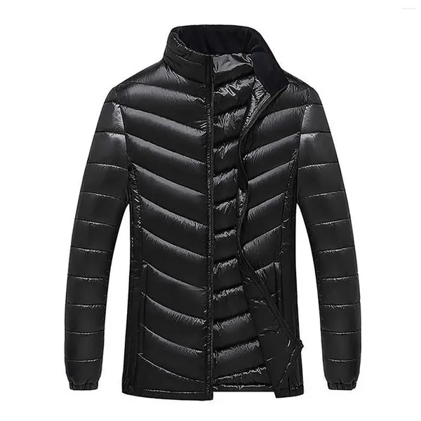 Vestes d'hiver pour hommes, manteau chaud décontracté, col montant, vêtements d'extérieur isolés thermiques, légers et rembourrés pour hommes