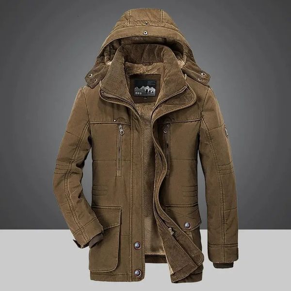 Vestes pour hommes Vestes d'hiver hommes Plus velours épaissir polaire chaud Multi poches veste mâle manteaux à capuche grande taille 5XL 6XL Parkas militaires 231122