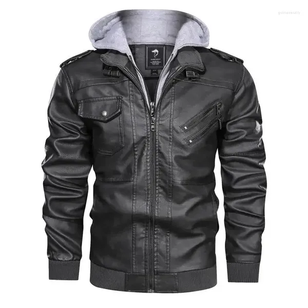 Chaquetas para hombres Cuero de invierno Otoño Casual Motocicleta PU Chaqueta Biker Abrigos Ropa de marca Europa América 2024