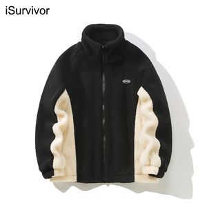 Heren Jackets Winter Men Hoodies Velvet Dikke jas Oversize Koreaanse geliefden Student Lambswool Fleece Parkas Super Warm Fashion Streetwear Jacket 221130