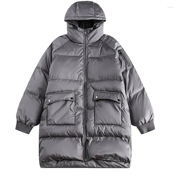 Chaquetas para hombres Invierno Hombres Longitud media Algodón Bolsillo grande Parkas de gran tamaño Abrigo A prueba de viento Abrigo cálido Masculino