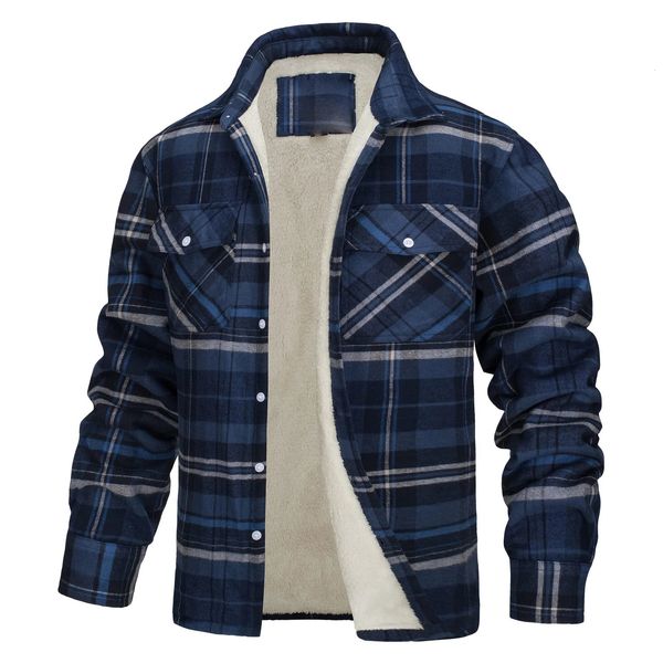 Vestes pour hommes Hiver Hommes Chemise Manteau Haute Qualité Épais Coton Plaid À Manches Longues Lâche Veste Hommes Doublé Laine Chemise Vestes Hommes Vêtements 5XL 231122