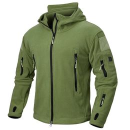 Vestes pour hommes Hiver militaire tactique polaire veste hommes chaud polaire extérieur manteau à capuche multi-poche décontracté sport armée veste 231212