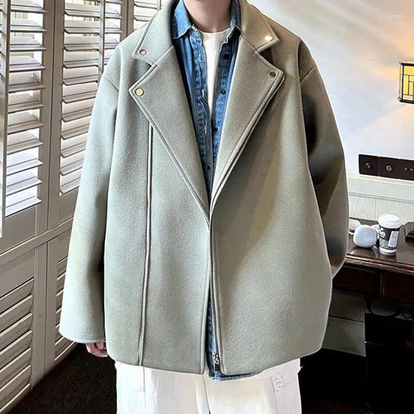 Vestes pour hommes Manteau d'hiver 2023 Baggy Trench Costume Veste Streetwear Mode coréenne Bouton de fermeture à glissière Coupe-vent Mâle Harajuku Manteau