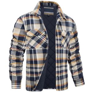 Chaquetas para hombre Chaquetas de algodón a cuadros de invierno Solapa Suave Mantener abrigado Cárdigan Tallas grandes Camisa para hombre Abrigo Camisa de franela forrada acolchada Chaqueta 231030