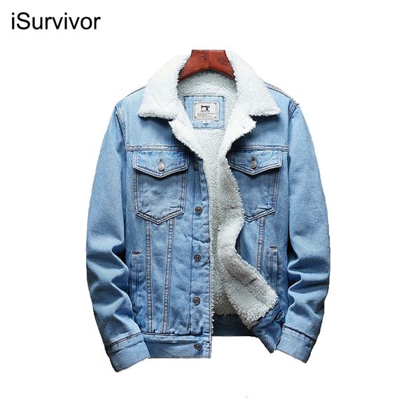 Vestes pour hommes Hiver Épais Chaud Mode Boutique Solide Couleur Hommes Casual Denim Veste Mâle Laine Denim Manteau Grande Taille XS-5XL 230921