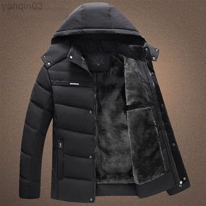 Herenjacks Winter Dikke Parka Hapa Hoodsed Waterdicht overjas Winddichte jas Warm los omlaag Casual Gededekte mannelijke nieuwe L220830