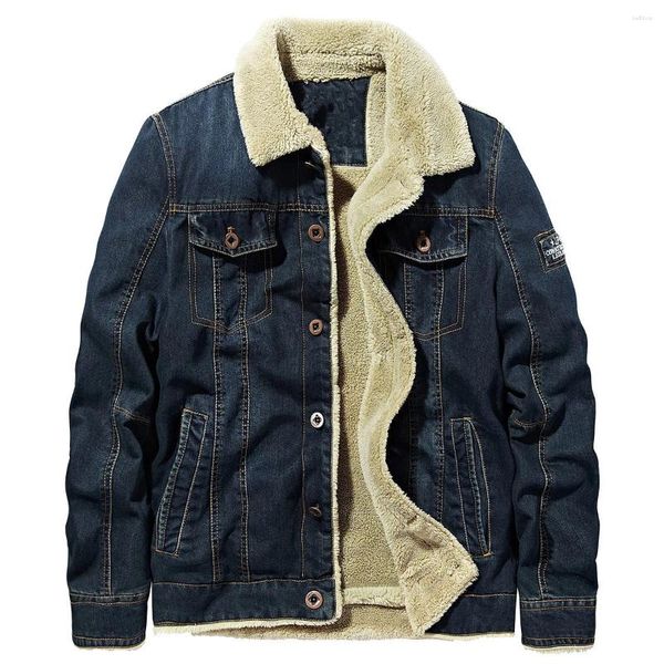 Chaquetas para hombre Invierno Espesar Chaqueta de mezclilla cálida Piel Gruesa Polar Casual Jeans Abrigo Vaquero Parka Tamaño grande 6XL Hombre