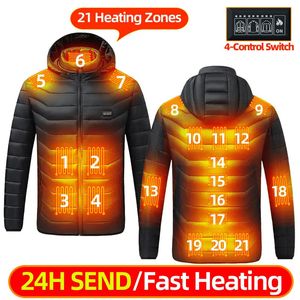 Herenjassen Winter USB-verwarmde jas Heren Oplaadbare elektrische zelfverwarmende kleding Dames Thermische jas Hoodie Motorverwarmingsjas 231115