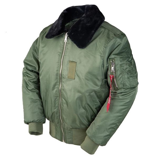 Vestes pour hommes hiver vintage B-15 bombardier vol nous air force pilote veste streetwear manteaux militaire hip hop armée tactique pour hommes fourrure 231124