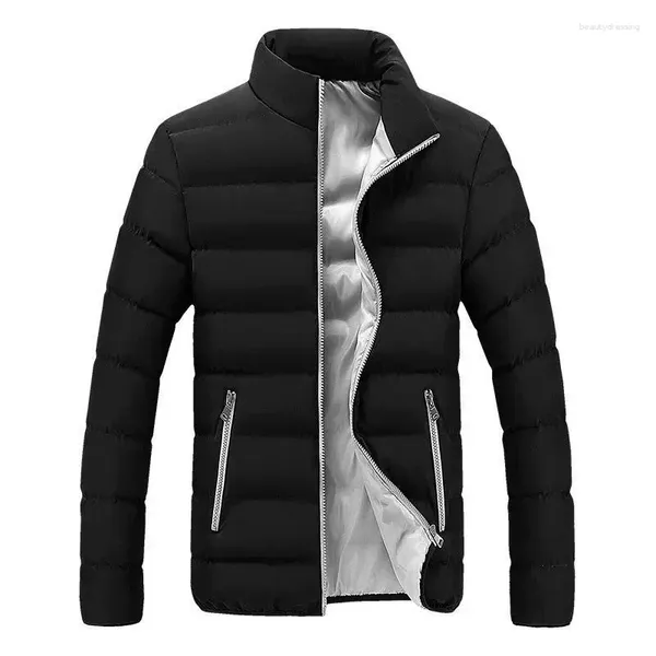 Chaquetas para hombre Chaqueta cálida de invierno Moda Casual A prueba de viento Cuello alto Tallas grandes Ropa para acampar al aire libre