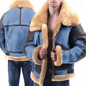 Vestes pour hommes hiver chaud en peluche manteau hommes mode couleur unie lâche droite veste Vintage à manches longues fermeture éclair col rabattu