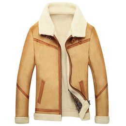 Herenjacks winter warme schapenvacht bont jas