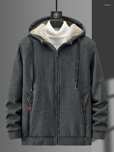 Vestes pour hommes hiver poches zippées veste chaude noir gris épais polaire manteau thermique homme coupe-vent décontracté grande taille 6XL 7XL 8XL
