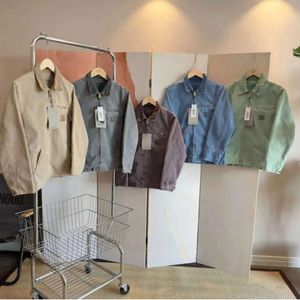 Vestes pour hommes Vêtements de travail Marque de mode Carhart Toile Lavable Cire Teinte Detroit Veste Manteau Style américain Vêtements de travail Lâche 2024
