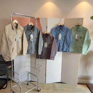 Jaquetas masculinas roupas de trabalho marca de moda carhart lona lavável cera tingida detroit jaqueta casaco estilo americano workwear etiqueta solta 688ss