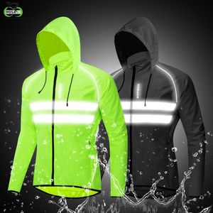 Chaquetas de hombre WOSAWE Chaquetas de ciclismo a prueba de viento Hombres con capucha Montar a prueba de agua Ropa de ciclismo Bicicleta Jerseys de manga larga Chaleco reflectante Abrigo de viento 230322