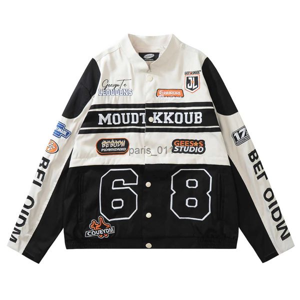 Chaquetas para hombres Y2K retro cool uniforme de béisbol chaqueta de motocicleta Chaqueta casual suelta desmontable para hombres Abrigos unisex hip-hop Harajuku 2023 x1016