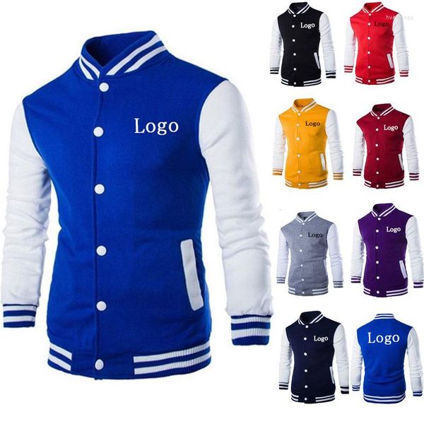 Chaquetas para hombre, diseño de logotipo de su marca/imagen personalizada, chaqueta de béisbol, sudadera informal para hombre y mujer, abrigos de moda, manga larga para las cuatro estaciones