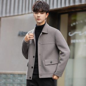 Vestes pour hommes jeunesse Double face laine manteau court hommes veste tendance beau décontracté automne et hiver 2023 Style vêtements