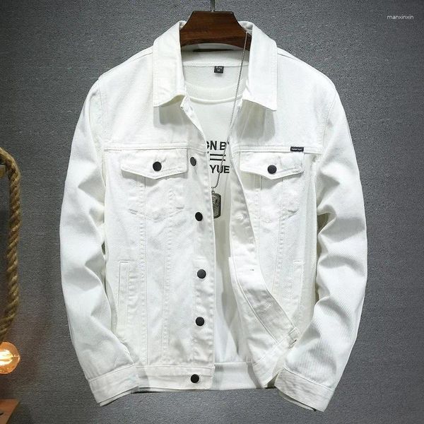 Vestes pour hommes Youth White Handsome Street Veste en jean à la mode Européenne et américaine Grand manteau décontracté en vrac