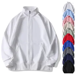 Vestes pour hommes Zip Up Casual Bomber Jacket Hommes Blank Drop épaule Sweats à capuche avec fermeture éclair Sweat-shirt Mode pour Jaquetas Masculinas