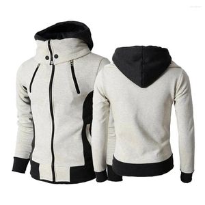 Vestes pour hommes fermeture éclair automne hiver manteaux chauds à capuche hommes pardessus décontracté Bomber veste col haut mode vêtements pour hommes mince