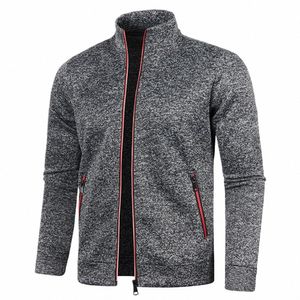 Vestes pour hommes Sweats à capuche à fermeture éclair pour homme Couleur unie Lg Manches Flocons de neige Sweatshirts Veste à col roulé Hommes Streetwear P2MO #