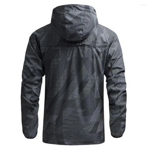 Vestes pour hommes Zipper Placket VTT Manteau Hommes Veste imprimée coupe-vent à capuche cyclisme pour printemps automne motocross