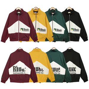 Heren Jassen Rits Vintage Contrast Kleur Lente Herfst Mannen Vrouwen Streetwear Maanlicht Zonsondergang Afdrukken Uitloper Jassen