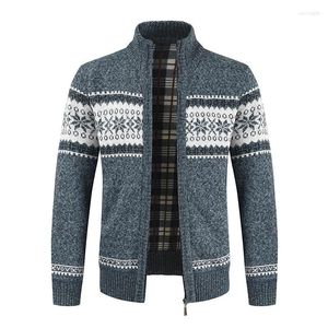 Vestes pour hommes ZOGAA hiver épais pull tricoté pour hommes manteau à manches longues Cardigan polaire pleine fermeture éclair mâle casual grande taille vêtements pour