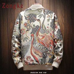 Vestes pour hommes Zongke Broderie Japonaise Hommes Veste Manteau Homme Hip Hop Streetwear Hommes Veste Manteau Bomber Vêtements 2019 Sping Nouveau Z230720