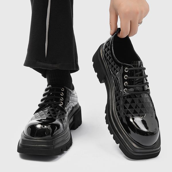 Japon pour hommes karajuku coréens de style bottes de mode streetwear plate-forme épaisse chaussure de cuir décontractée mâle bottes en cuir robe pour garçons chaussures de robe de fête de garçons