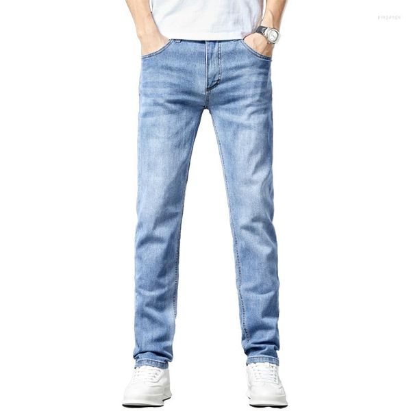 Jeans pour hommes 20 modèles 2023 printemps automne homme taille moyenne mince poche droite Simple affaires élastique tendance tout match décontracté hommes