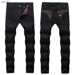 Herenjeans 2020 Nieuwe heren rechte slanke fitbiker jeans met zip heren s Clothing Distressed Hole Streetwear Style Luxury Robin Jeans L230520