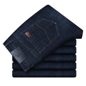 Heren jeans 2021 herfst winter rechte been mode ontwerp zakelijke casual losse mannen broek high-end
