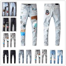 Jeans pour hommes 2021 Hot Mens Fashion Skinny Straight Slim Ripped Jeans hommes mode hommes street wear moto biker jean pantalon jeans taille 28-40